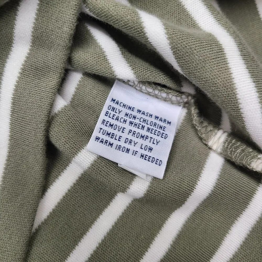 Polo Ralph Lauren men's short-sleeved polo shirt Green White Stripe Cotton L